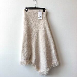 Zara White Fur Skirt